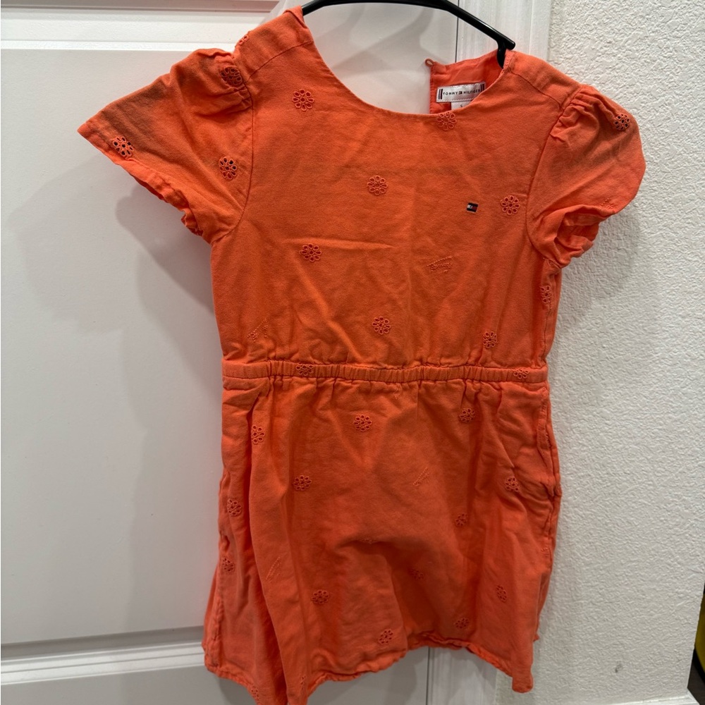Tommy Hilfiger Vibrant Orange Kids Dress
